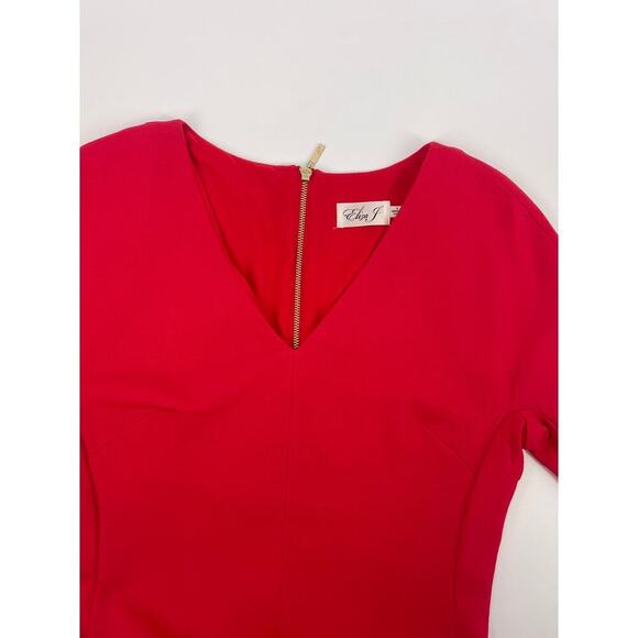 Eliza J Red Fitted Dress (B14#8) - Picture 9 of 10